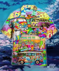 Hippie Bus Peace Life Color Limited Hawaiian Shirt