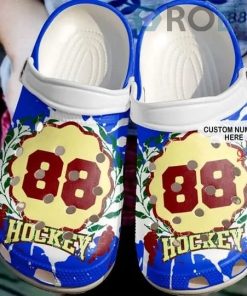 Hockey Passion Blue Personalize Clog Custom Crocs Clog