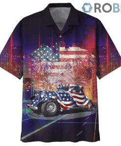 Hot Rod Wirework 4th July Independence Day Hawaiian Shirt