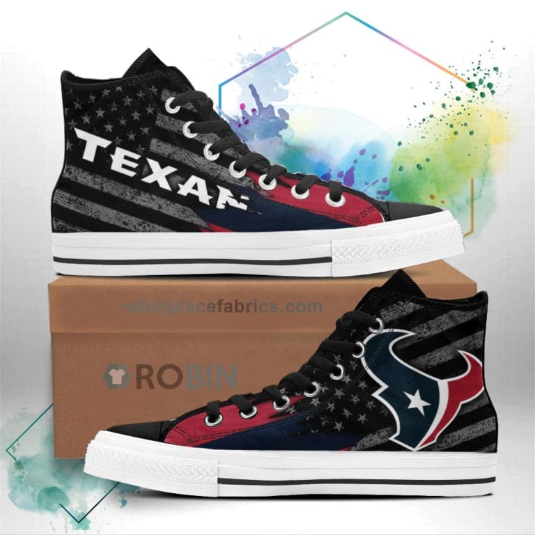 Houston Texans High Top Shoes Custom American Flag Sneakers