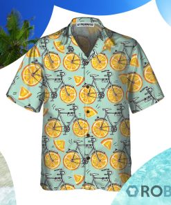I Love Cycling And Orange Hawaiian Shirt Bicycle Shirt