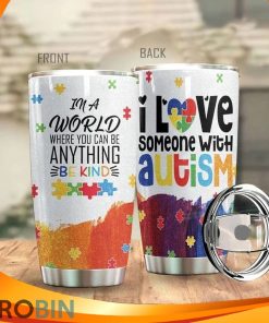 I Love Someone With Autism Gift For Lover Day Travel Tumbler
