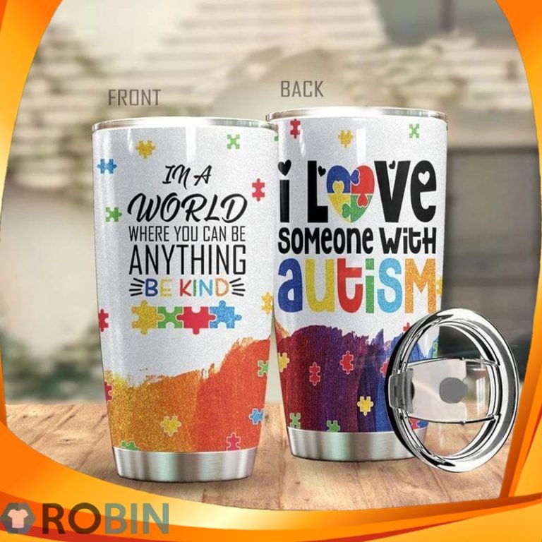 I Love Someone With Autism Gift For Lover Day Travel Tumbler