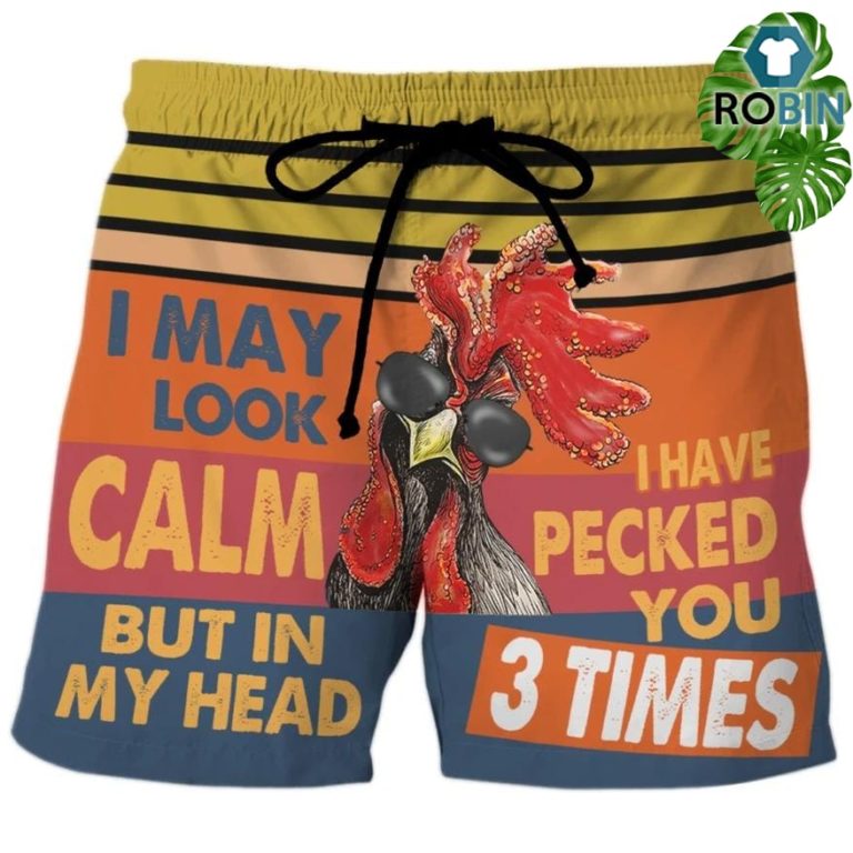 I Pecked You 3 Times Swim Trunks