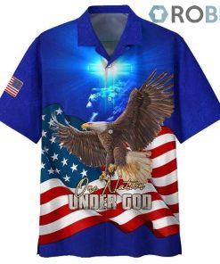 Independence Day Eagle Lion Cross Light One Nation Under God Hawaiian Shirt