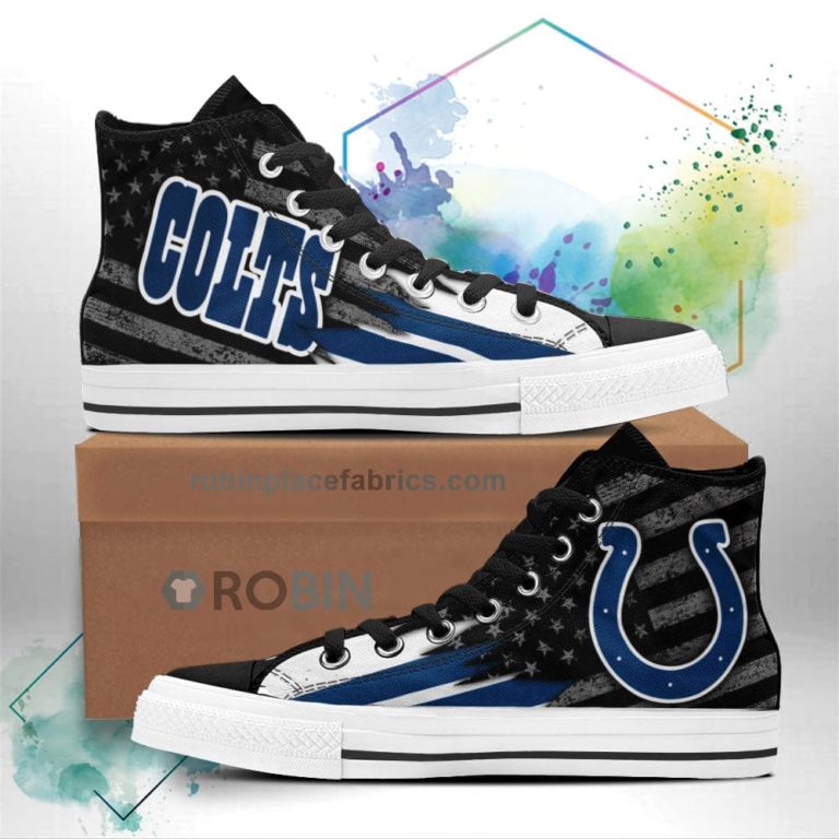 Indianapolis Colts High Top Shoes Custom American Flag Sneakers
