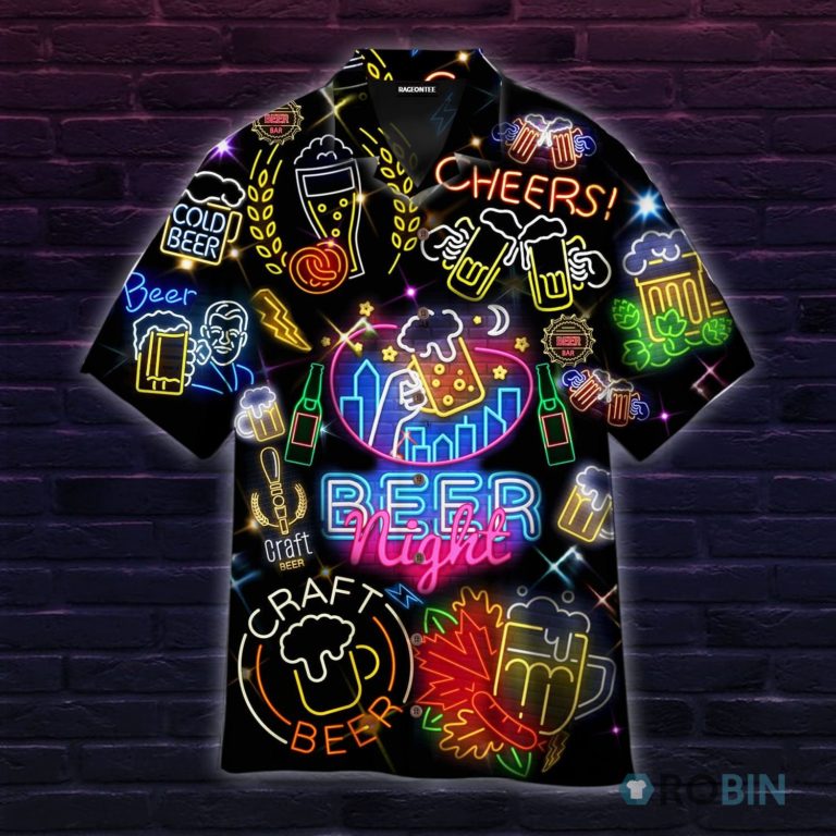 It’s Beer Night Neon Hawaiian Shirt
