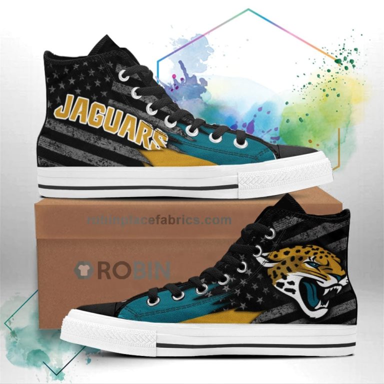 Jacksonville Jaguars High Top Shoes Custom American Flag Sneakers