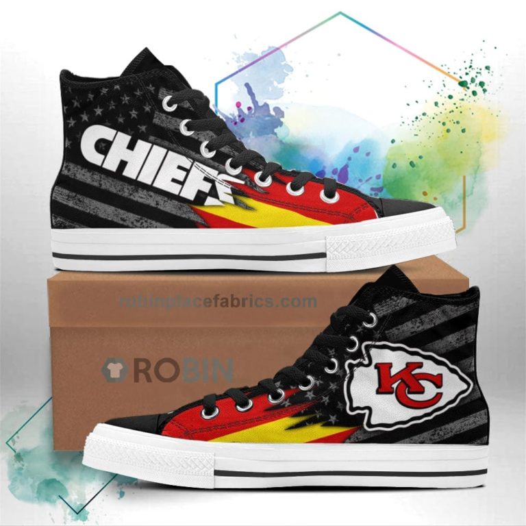 Kansas City Chiefs High Top Shoes Custom American Flag Sneakers
