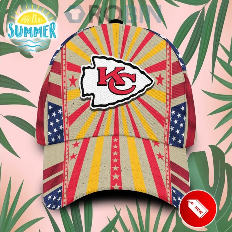 Kansas City Chiefs Retro Vintage Design Hawaiian Summer Classic Baseball Cap Hat