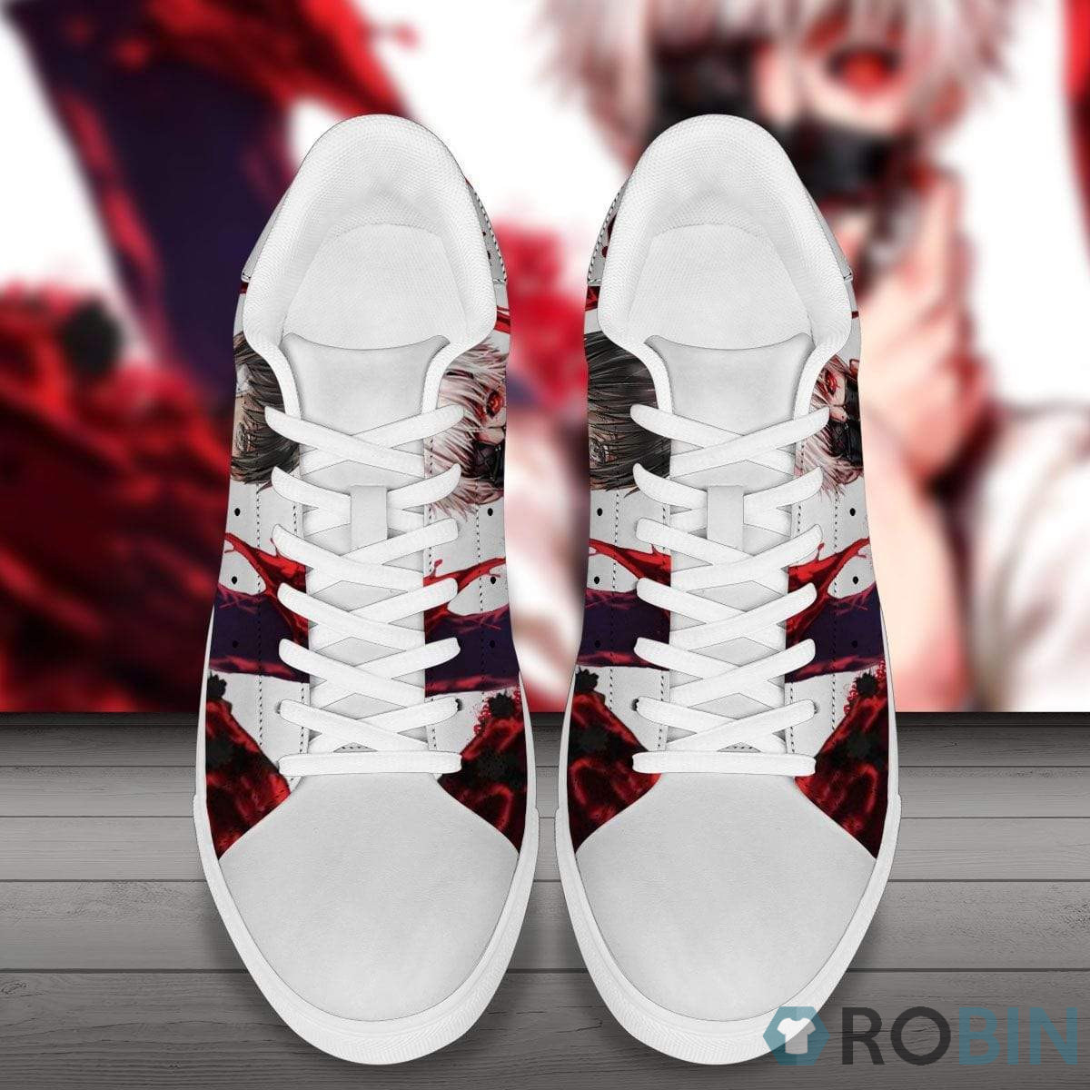 Ken Kaneki Skate Sneakers Custom Tokyo Ghoul Anime Shoes Robinplacefabrics