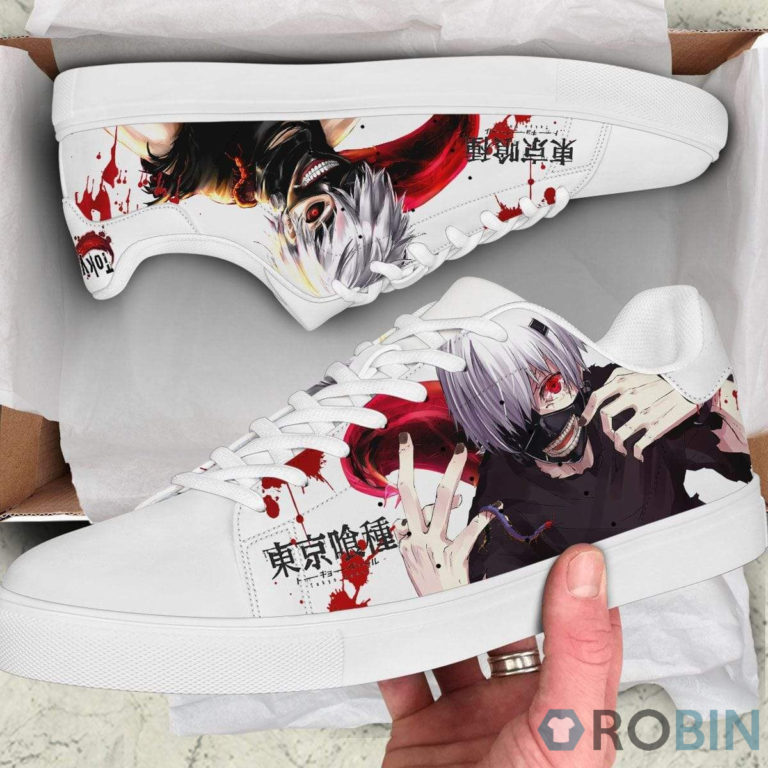 Ken Kaneki Skate Sneakers Tokyo Ghoul Custom Anime Shoes RobinPlaceFabrics