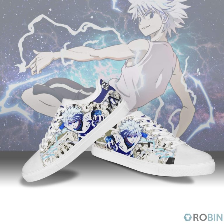 Killua Skateboarding Shoes – Custom Hunter x Hunter Stan Smith Low Top Sneakers