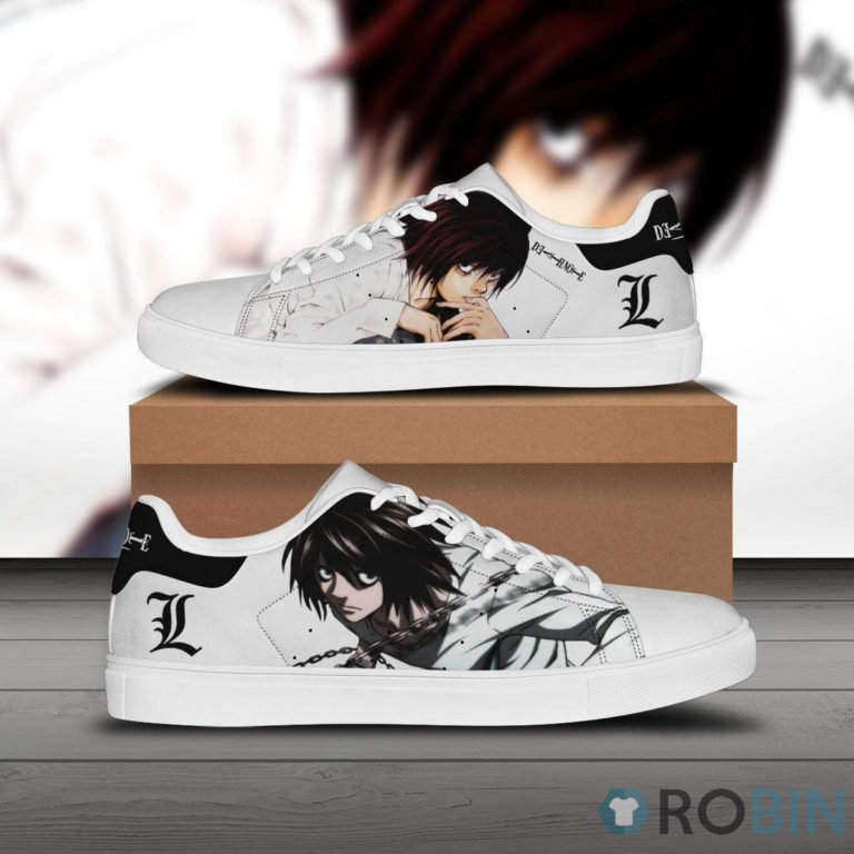 L Lawliet Skate Sneakers Custom Death Note Anime Shoes