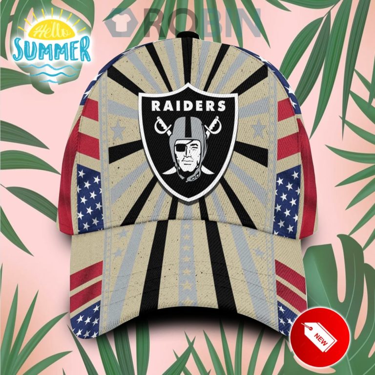Las Vegas Raiders Retro Vintage Design Hawaiian Summer Classic Baseball Cap Hat