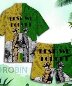 Let We Forget Anzac Day Hawaiian Shirt and Shorts