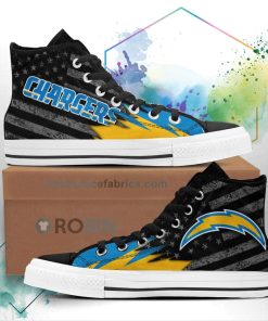 Los Angeles Chargers High Top Shoes Custom American Flag Sneakers