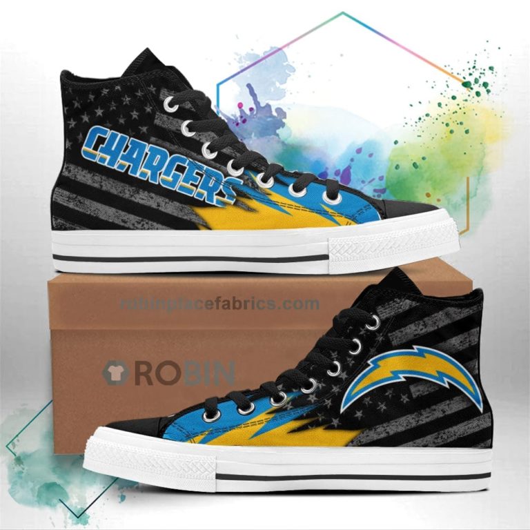 Los Angeles Chargers High Top Shoes Custom American Flag Sneakers