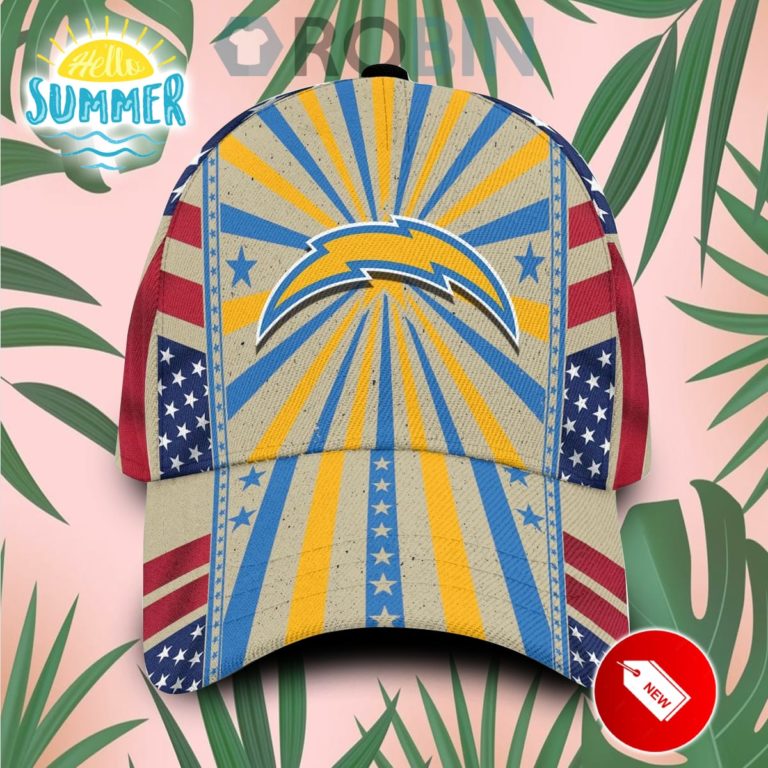 Los Angeles Chargers Retro Vintage Design Hawaiian Summer Classic Baseball Cap Hat