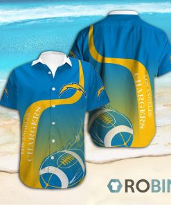 Los Angeles Chargers Short Sleeve Button Down Hawaiian Shirt