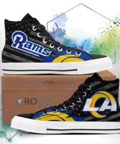 Los Angeles Rams High Top Shoes Custom American Flag Sneakers
