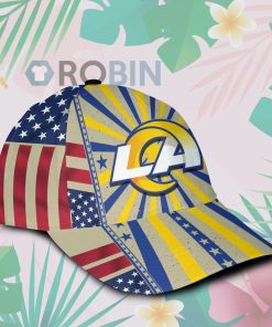 Los Angeles Rams Retro Vintage Design Hawaiian Summer Classic Baseball Cap Hat