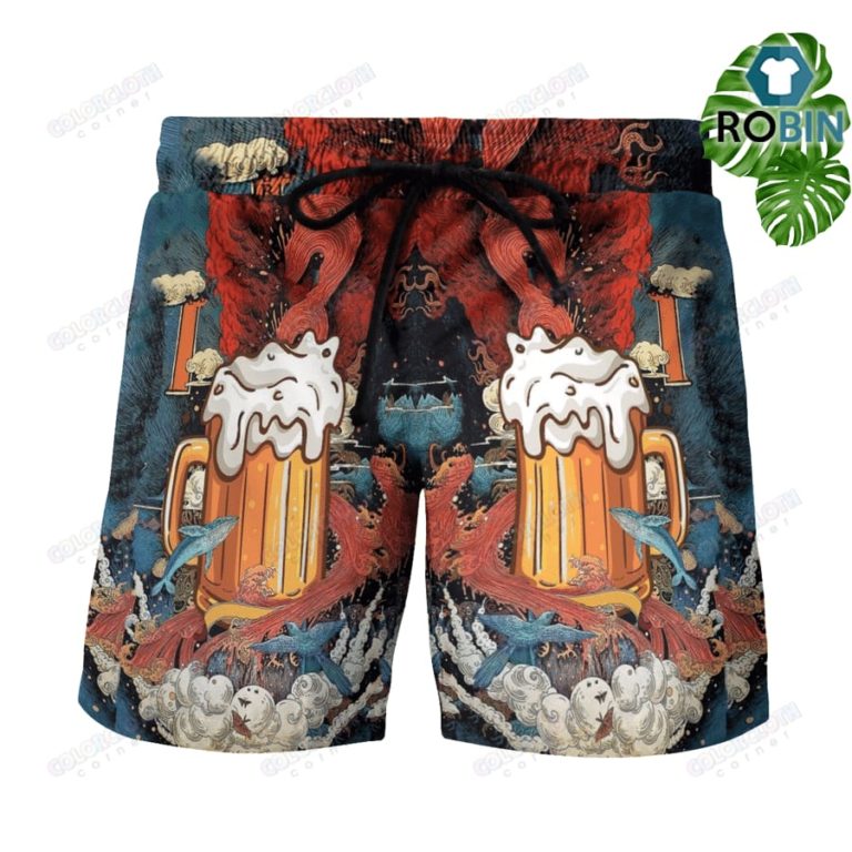 Men Beer Hawaiian Shorts