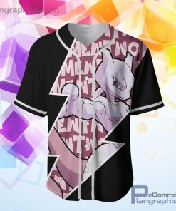 Mewtwo Baseball Jersey Shirt Pokemon Anime AOP Clothes Mewtwo Baseball Jersey Shirt Pokemon Anime AOP Clothes