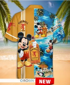 Mickey Mouse Fireball Whisky Hawaiian Shirt Beach Short