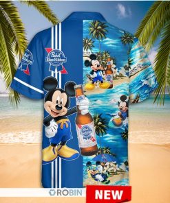 Mickey Mouse Pabst Blue Ribbon Hawaiian Shirt Beach Short Mickey Mouse Pabst Blue Ribbon Hawaiian Shirt Beach Short
