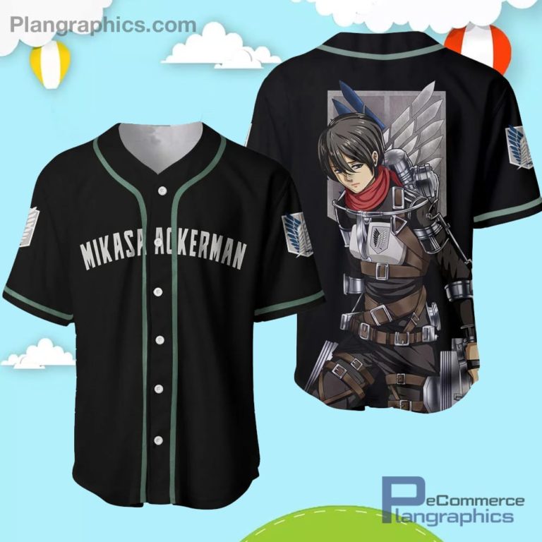 Mikasa Ackerman Baseball Jersey Shirt Attack On Titan Final Anime AOP Clothes