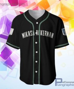 Mikasa Ackerman Baseball Jersey Shirt Attack On Titan Final Anime AOP Clothes