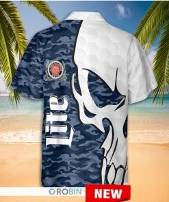 miller lite skull hawaiian shirt