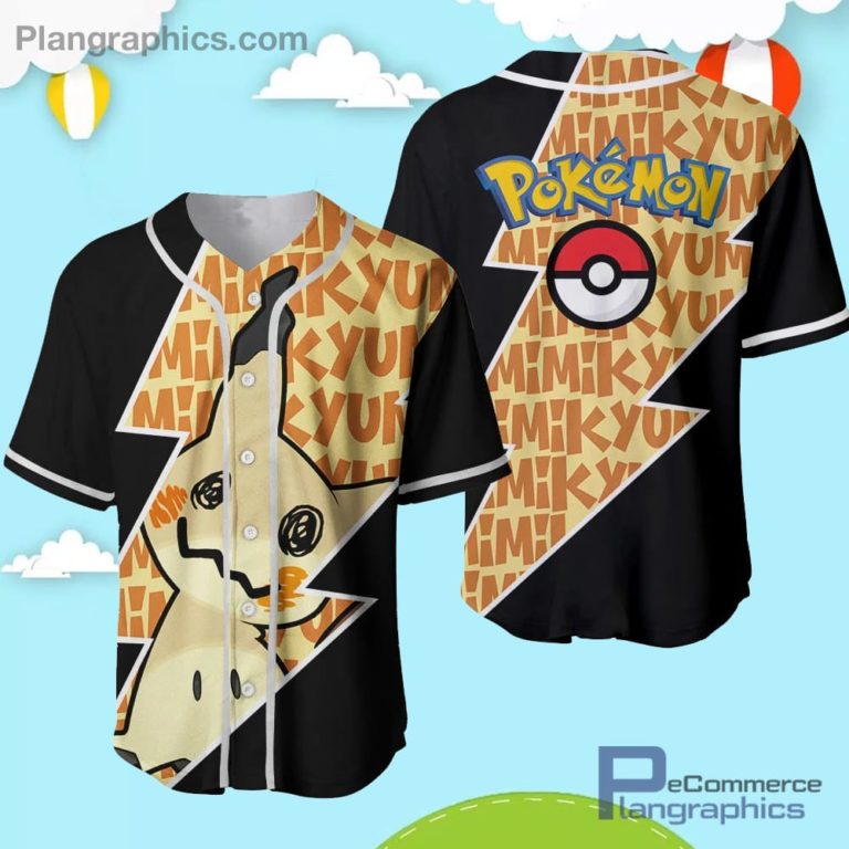 Mimikyu Baseball Jersey Shirt Pokemon Anime AOP Clothes