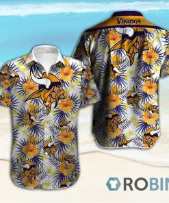 Minnesota Vikings Short Sleeve Button Down Hawaiian Shirt
