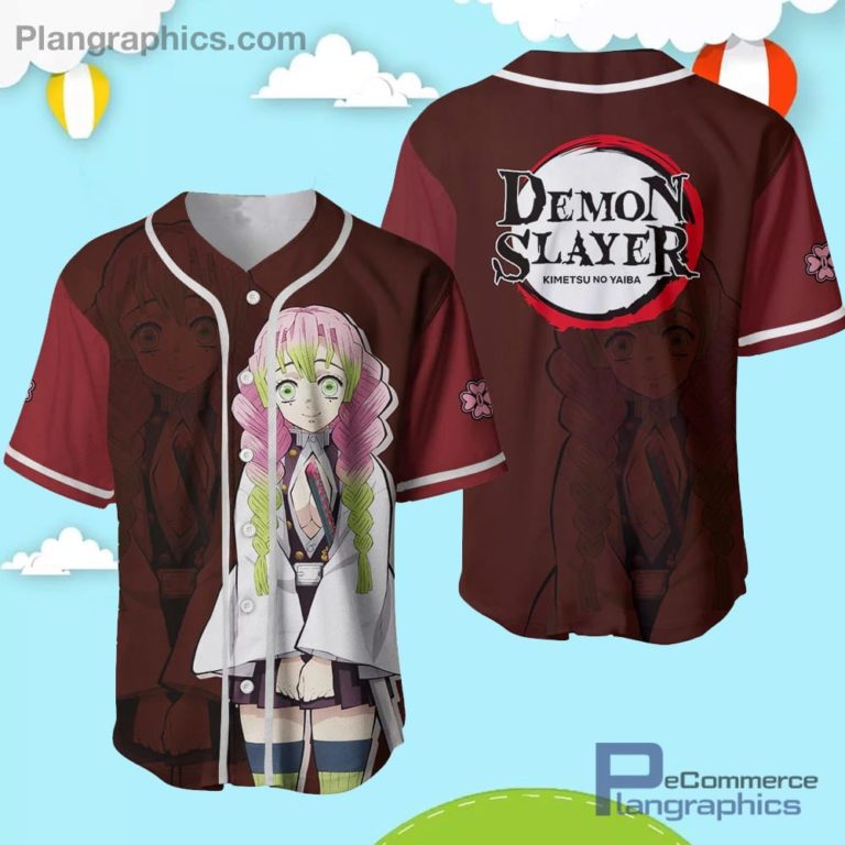 Mitsuri Kanroji Baseball Jersey Shirt Kimetsu Anime AOP Clothes