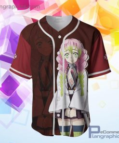 Mitsuri Kanroji Baseball Jersey Shirt Kimetsu Anime AOP Clothes