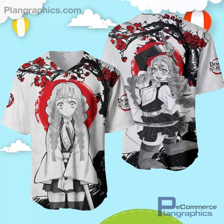 Mitsuri Kanroji Baseball Jersey Shirt Kimetsu Anime AOP Clothes Japan Style