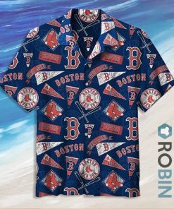 Mlb San Boston Red Sox Hawaiian Beach Print Aloha Shirt