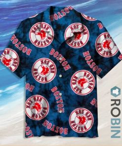 Mlb San Boston Red Sox Hawaiian Tropical Print Short Sleeve Shirt