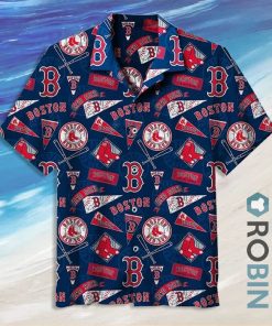 Mlb San Boston Red Sox Short Sleeve Button Down Hawaiian Shirt
