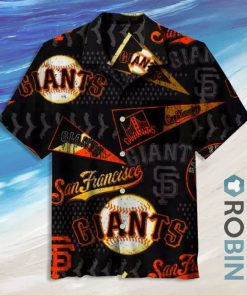 Mlb San Francisco Giants Hawaiian Beach Print Aloha Shirt