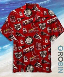 Mlb St Louis Cardinals Short Sleeve Button Down Hawaiian Shirt