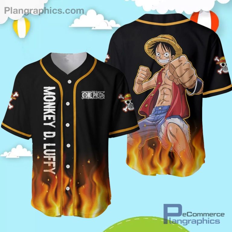 Monkey D Luffy Baseball Jersey Shirt OP Anime AOP Clothes