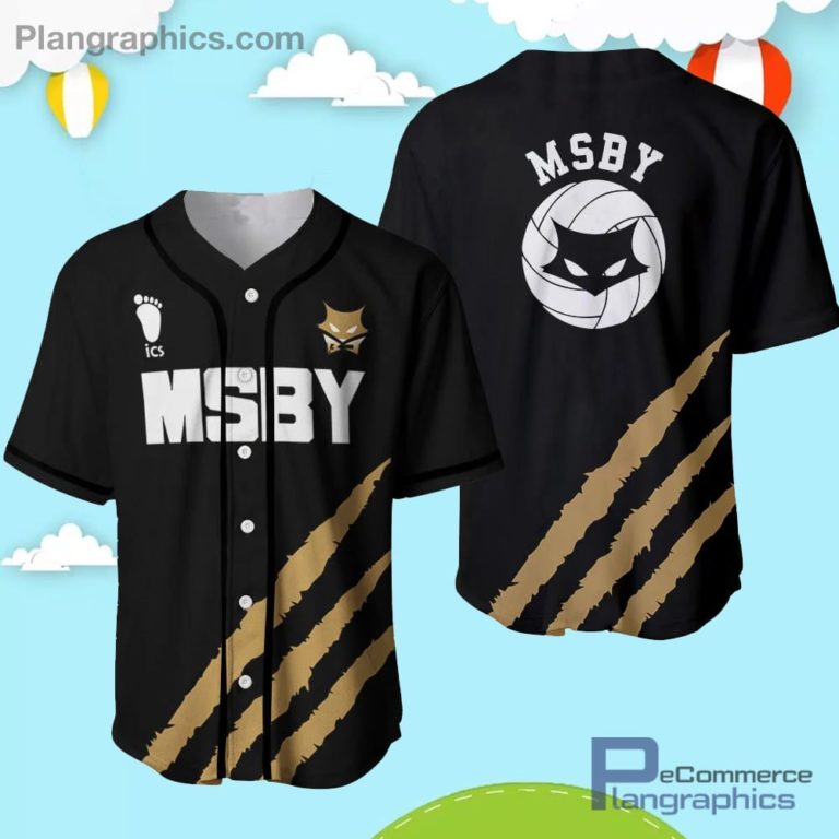 MSBY Baseball Jersey Shirt Black Haikyuu Anime Costume Merch Clothes