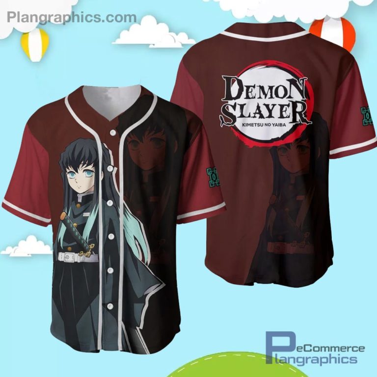 Muichiro Tokito Baseball Jersey Shirt Kimetsu Anime AOP Clothes