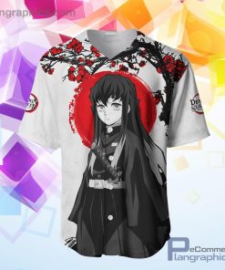 Muichiro Tokito Baseball Jersey Shirt Kimetsu Anime AOP Clothes Japan Style Muichiro Tokito Baseball Jersey Shirt Kimetsu Anime AOP Clothes Japan Style