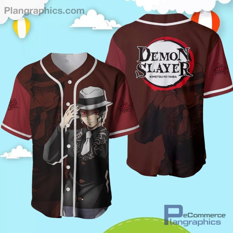 Muzan Kibutsuji Baseball Jersey Shirt Kimetsu Anime AOP Clothes