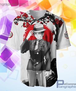 Muzan Kibutsuji Baseball Jersey Shirt Kimetsu Anime AOP Clothes Japan Style