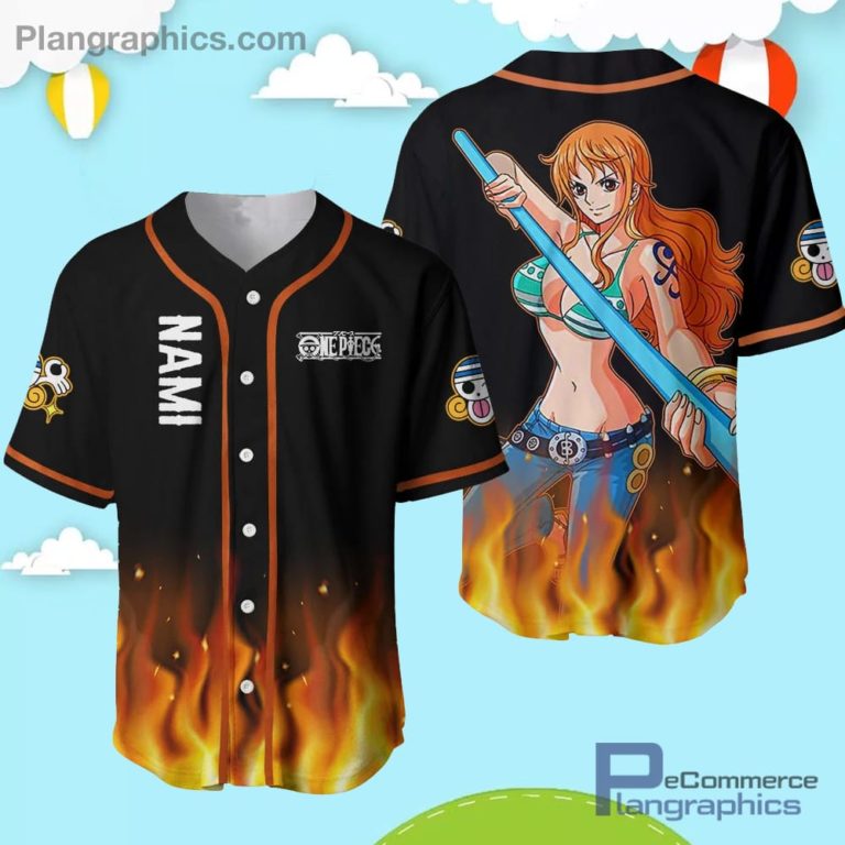 Nami Baseball Jersey Shirt OP Anime AOP Clothes